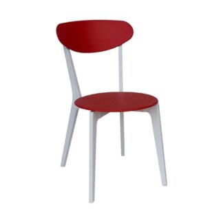 Καρέκλα Πολυπροπυλενίου 4τμχ Silvana Κόκκινο Λευκό 43X57X82εκ.