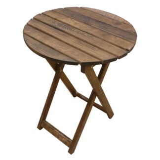 Wooden Folding Table Walnut Φ70Χ73cm.