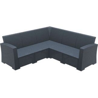 Polypropylene sofa Corner Monaco Dark Gray 207Χ207Χ79cm.0