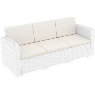Polypropylene sofa Monaco Three-seater White 198Χ79Χ79cm.