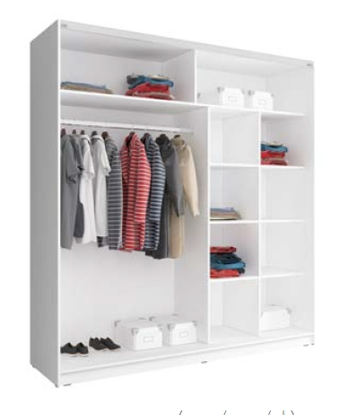 Sliding wardrobe 24112-MK3w-200 Color White