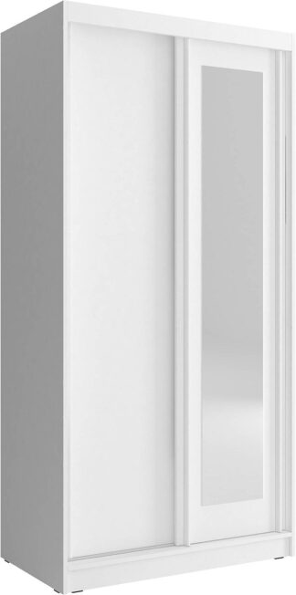 Ντουλάπα Συρόμενη 24115-AL-100ws Χρώμα Λευκό 100x206x62cm