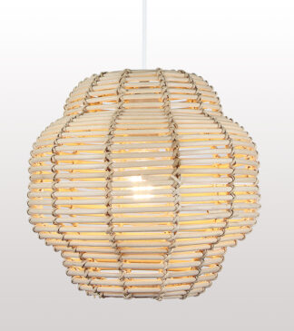 Rattan single-light hanging lamp in natural color