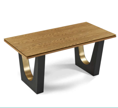 Felix veneer table with metal base 180x90cm