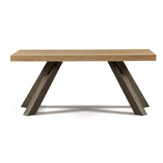 Lina table Oak veneer with metal base 180x90cm