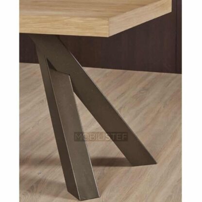 Τραπέζι Lina Δρυς καπλαμά με μεταλλική βάση 180x90cm