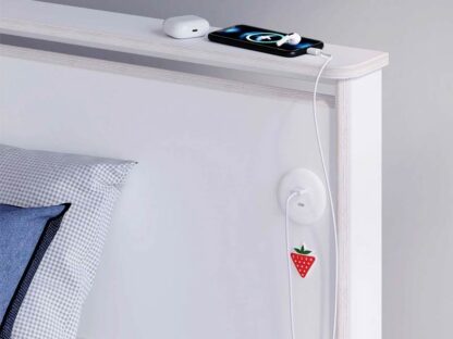 Children's semi-double bed WHITE 1020 USB CHARGING