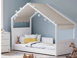 Children's bed with beige canopy MW-1301-1008