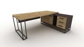 IRON DESK 200X90 with SIDE 160X50